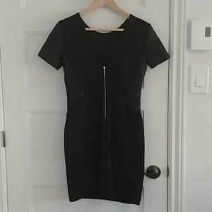 Zara faux leather dress zip front small
